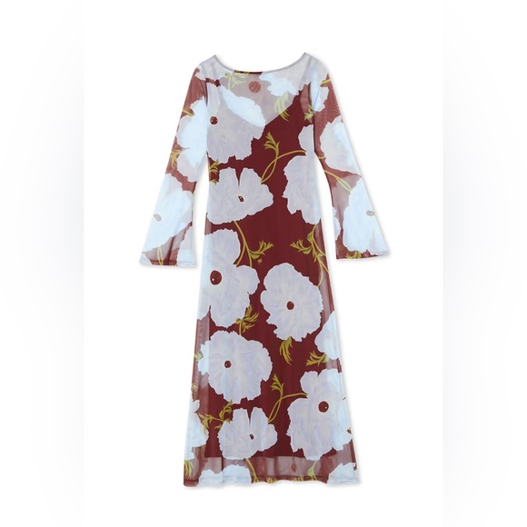 Never Fully Dressed Burgundy and Blue Poppy Aria Dress - Picture 2 of 2